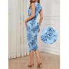 imageNASHALYLY Summer Floral Dress Wrap VNeck Sundresses for Women 2024 Party Beach Boho Maxi DressBlue Rose Floral