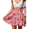 imageNASHALYLY Womens Summer Boho Floral Print Mini Skirt High Waist Drawstring Tiered SkirtsPink Floral 70