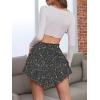 imageNASHALYLY Womens Mini Skirt Ruffle High Waist Elastic Boho Flowy Chiffon Tiered Skirt with ShortsBlack Yellow Floral