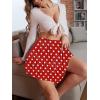 imageNASHALYLY Womens Mini Skirt Ruffle High Waist Elastic Boho Flowy Chiffon Tiered Skirt with ShortsRed White Dot