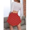 imageNASHALYLY Womens Mini Skirt Ruffle High Waist Elastic Boho Flowy Chiffon Tiered Skirt with ShortsRed White Dot