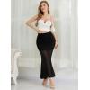 imageNASHALYLY Womens Ruched Mermaid Mesh Long Skirt High Waisted Bodycon Fishtail Maxi Skirts 2025 TrendyBlack