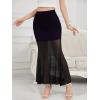 imageNASHALYLY Womens Ruched Mermaid Mesh Long Skirt High Waisted Bodycon Fishtail Maxi Skirts 2025 TrendyDark Purple