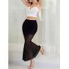 imageNASHALYLY Womens Ruched Mermaid Mesh Long Skirt High Waisted Bodycon Fishtail Maxi Skirts 2025 TrendyDark Purple