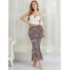 imageNASHALYLY Womens Ruched Mermaid Mesh Long Skirt High Waisted Bodycon Fishtail Maxi Skirts 2025 TrendyDusty Pink Floral
