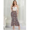 imageNASHALYLY Womens Ruched Mermaid Mesh Long Skirt High Waisted Bodycon Fishtail Maxi Skirts 2025 TrendyDusty Pink Floral
