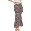imageNASHALYLY Womens Ruched Mermaid Mesh Long Skirt High Waisted Bodycon Fishtail Maxi Skirts 2025 TrendyDusty Pink Floral