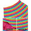 imageNASHALYLY Womens Summer Boho Floral Print Mini Skirt High Waist Drawstring Tiered SkirtsRainbow