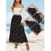 imageNASHALYLY Womens High Waisted Maxi SkirtElastic Chiffon Boho Long Skirt with PocketsBlack Rose