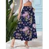 imageNASHALYLY Womens High Waisted Maxi SkirtElastic Chiffon Boho Long Skirt with PocketsBlue Flower a