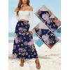 imageNASHALYLY Womens High Waisted Maxi SkirtElastic Chiffon Boho Long Skirt with PocketsBlue Flower a