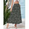 imageNASHALYLY Womens High Waisted Maxi SkirtElastic Chiffon Boho Long Skirt with PocketsGrayish Green Floral