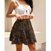imageNASHALYLY Womens Summer Boho Floral Print Mini Skirt High Waist Drawstring Tiered SkirtsBoho Floral