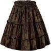 imageNASHALYLY Womens Summer Boho Floral Print Mini Skirt High Waist Drawstring Tiered SkirtsBoho Floral