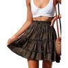 imageNASHALYLY Womens Summer Boho Floral Print Mini Skirt High Waist Drawstring Tiered SkirtsBoho Floral
