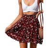 imageNASHALYLY Womens Summer Boho Floral Print Mini Skirt High Waist Drawstring Tiered SkirtsFloral100M
