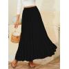 imageNASHALYLY Womens Chiffon Elastic High Waist Pleated ALine Flared Maxi SkirtsBlack Dot