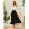 imageNASHALYLY Womens Chiffon Elastic High Waist Pleated ALine Flared Maxi SkirtsBlack Dot