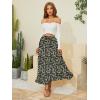 imageNASHALYLY Womens Chiffon Elastic High Waist Pleated ALine Flared Maxi SkirtsBlack Rose