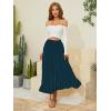 imageNASHALYLY Womens Chiffon Elastic High Waist Pleated ALine Flared Maxi SkirtsBlue Dot