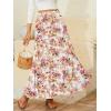 imageNASHALYLY Womens Chiffon Elastic High Waist Pleated ALine Flared Maxi SkirtsMidsummer Flower