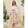 imageNASHALYLY Womens Chiffon Elastic High Waist Pleated ALine Flared Maxi SkirtsMidsummer Flower