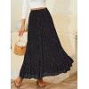 imageNASHALYLY Womens Chiffon Elastic High Waist Pleated ALine Flared Maxi SkirtsRetro Purple