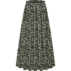 imageNASHALYLY Womens Chiffon Elastic High Waist Pleated ALine Flared Maxi SkirtsBlack Rose