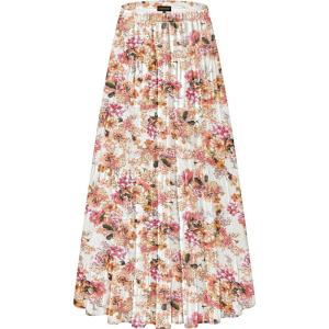 imageNASHALYLY Womens Chiffon Elastic High Waist Pleated ALine Flared Maxi SkirtsMidsummer Flower