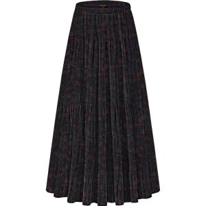 imageNASHALYLY Womens Chiffon Elastic High Waist Pleated ALine Flared Maxi SkirtsRetro Purple