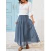 imageNASHALYLY Maxi Skirt for Women ALine High Waisted Elastic Chiffon Renaissance Long SkirtBeja Blue