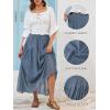 imageNASHALYLY Maxi Skirt for Women ALine High Waisted Elastic Chiffon Renaissance Long SkirtBeja Blue