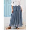 imageNASHALYLY Maxi Skirt for Women ALine High Waisted Elastic Chiffon Renaissance Long SkirtBeja Blue