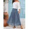 imageNASHALYLY Maxi Skirt for Women ALine High Waisted Elastic Chiffon Renaissance Long SkirtBeja Blue