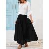 imageNASHALYLY Maxi Skirt for Women ALine High Waisted Elastic Chiffon Renaissance Long SkirtBlack