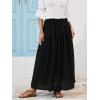 imageNASHALYLY Maxi Skirt for Women ALine High Waisted Elastic Chiffon Renaissance Long SkirtBlack