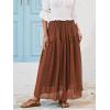 imageNASHALYLY Maxi Skirt for Women ALine High Waisted Elastic Chiffon Renaissance Long SkirtBurnt Orange