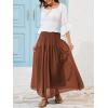 imageNASHALYLY Maxi Skirt for Women ALine High Waisted Elastic Chiffon Renaissance Long SkirtBurnt Orange