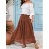 imageNASHALYLY Maxi Skirt for Women ALine High Waisted Elastic Chiffon Renaissance Long SkirtBurnt Orange