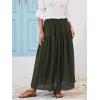 imageNASHALYLY Maxi Skirt for Women ALine High Waisted Elastic Chiffon Renaissance Long SkirtGreen