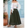 imageNASHALYLY Maxi Skirt for Women ALine High Waisted Elastic Chiffon Renaissance Long SkirtGreen