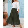 imageNASHALYLY Maxi Skirt for Women ALine High Waisted Elastic Chiffon Renaissance Long SkirtGreen