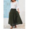 imageNASHALYLY Maxi Skirt for Women ALine High Waisted Elastic Chiffon Renaissance Long SkirtGreen