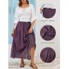 imageNASHALYLY Maxi Skirt for Women ALine High Waisted Elastic Chiffon Renaissance Long SkirtPurple
