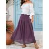 imageNASHALYLY Maxi Skirt for Women ALine High Waisted Elastic Chiffon Renaissance Long SkirtPurple