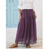 imageNASHALYLY Maxi Skirt for Women ALine High Waisted Elastic Chiffon Renaissance Long SkirtPurple