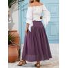 imageNASHALYLY Maxi Skirt for Women ALine High Waisted Elastic Chiffon Renaissance Long SkirtPurple