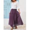 imageNASHALYLY Maxi Skirt for Women ALine High Waisted Elastic Chiffon Renaissance Long SkirtPurple