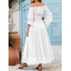 imageNASHALYLY Maxi Skirt for Women ALine High Waisted Elastic Chiffon Renaissance Long SkirtWhite