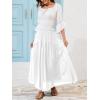 imageNASHALYLY Maxi Skirt for Women ALine High Waisted Elastic Chiffon Renaissance Long SkirtWhite